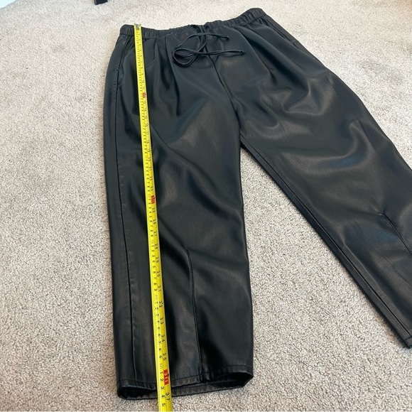 Industry Republic clothing black faux leather drawstring joggers Sz L NWT - Picture 9 of 11